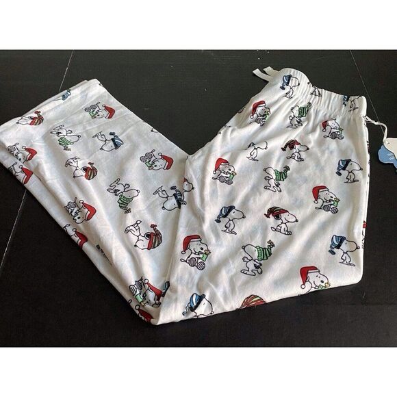 Peanuts Christmas SNOOPY Winter FLEECE Lounge Pajama PJ Pants Women’s Sz S NEW - Picture 10 of 11